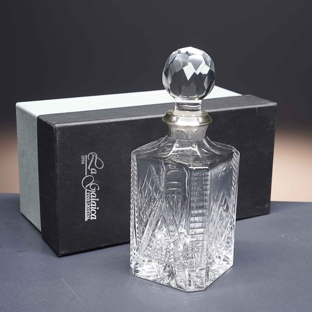 Glass bottle - For whisky or liqueur - ELSA SQUARE Collection - Size 090.