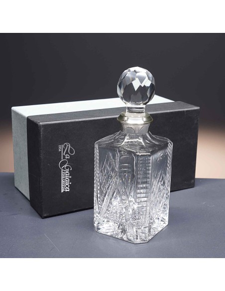 Glass bottle - For whisky or liqueur - ELSA SQUARE Collection - Size 090.
