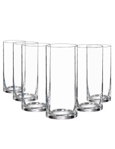 Juego de 6 vasos altos de cristal para whisky o agua - Colección 1127.