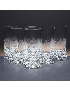 Juego de 6 vasos altos de cristal para whisky o agua - Colección 1164 - Talla 057.