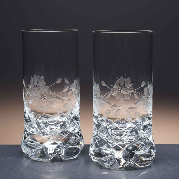 Juego de 6 vasos altos de cristal para whisky o agua - Colección 1164 - Talla 057.