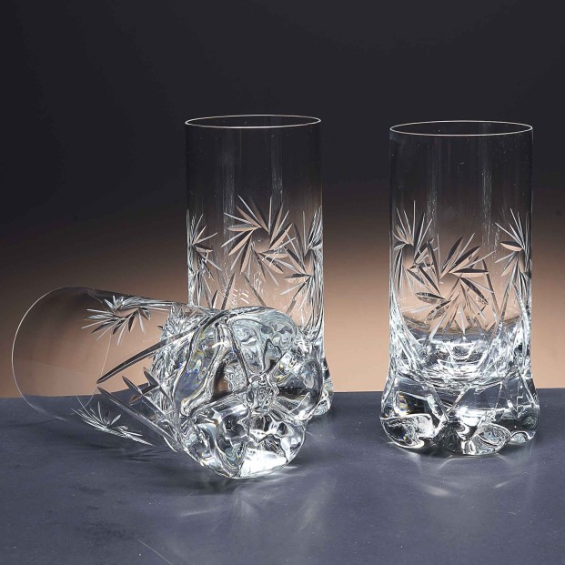 Juego de 6 vasos altos de cristal para whisky o agua - Colección 1164 - Talla 082.