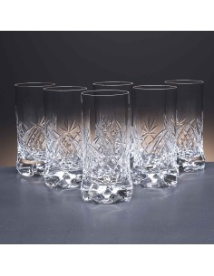 Juego de 6 vasos altos de cristal para whisky o agua - Colección 1164 - Talla 105