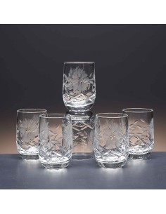 Juego de 6 vasos de cristal para chupitos de licor o whisky - Colección LOTO - Talla 057.