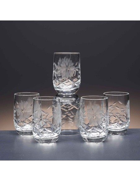 Juego de 6 vasos de cristal para chupitos de licor o whisky - Colección LOTO - Talla 057.