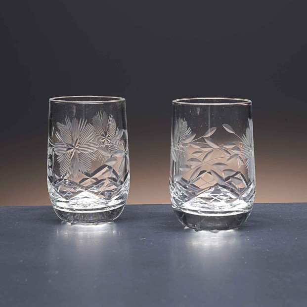 Juego de 6 vasos de cristal para chupitos de licor o whisky - Colección LOTO - Talla 057.