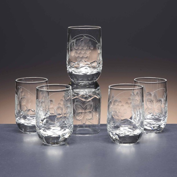 Juego de 6 vasos de cristal para chupitos de licor o whisky - Colección LOTO - Talla 066.