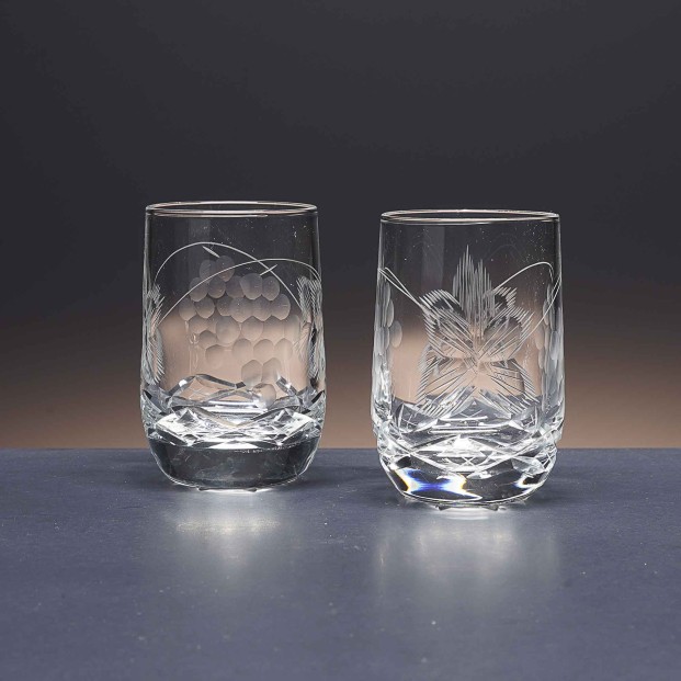 Juego de 6 vasos de cristal para chupitos de licor o whisky - Colección LOTO - Talla 066.