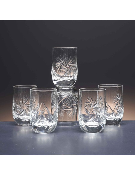 Juego de 6 vasos de cristal para chupitos de licor o whisky - Colección LOTO - Talla 082.