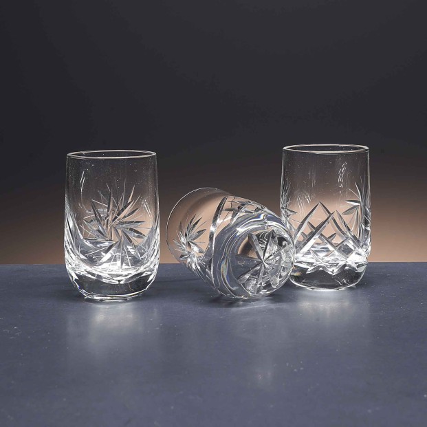 Juego de 6 vasos de cristal para chupitos de licor o whisky - Colección LOTO - Talla 082.