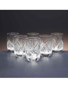 Juego de 6 vasos de cristal para chupitos de licor o whisky - Colección LOTO - Talla 090.