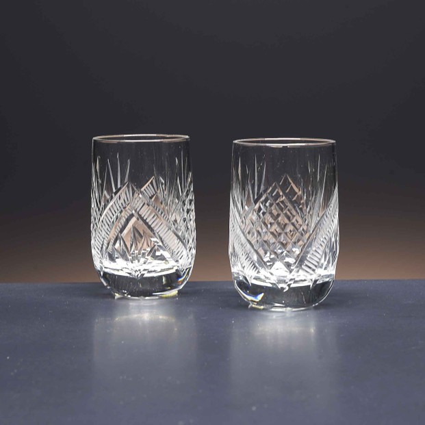 Juego de 6 vasos de cristal para chupitos de licor o whisky - Colección LOTO - Talla 090.