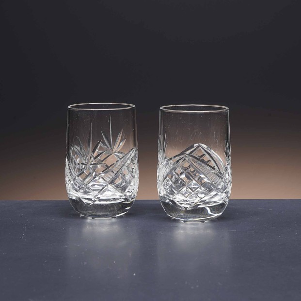Juego de 6 vasos de cristal para chupitos de licor o whisky - Colección LOTO - Talla 105.