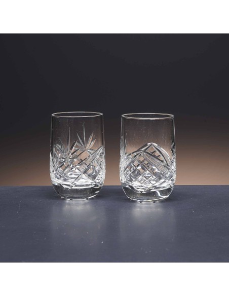 Juego de 6 vasos de cristal para chupitos de licor o whisky - Colección LOTO - Talla 105.