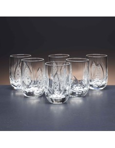 Juego de 6 vasos de cristal para chupitos de licor o whisky - Colección LOTO - Talla 111.