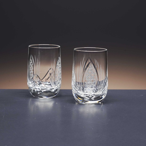 Juego de 6 vasos de cristal para chupitos de licor o whisky - Colección LOTO - Talla 111.
