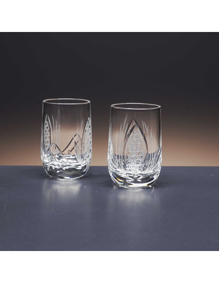 Juego de 6 vasos de cristal para chupitos de licor o whisky - Colección LOTO - Talla 111.