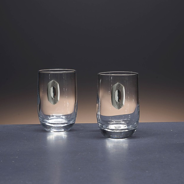Juego de 6 vasos de cristal para chupitos de licor o whisky - Colección LOTO - Talla Liso.