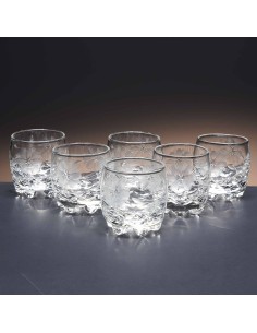 Juego de 6 vasos de cristal para chupitos de licor o whisky - Colección GALAXIA - Talla 057.