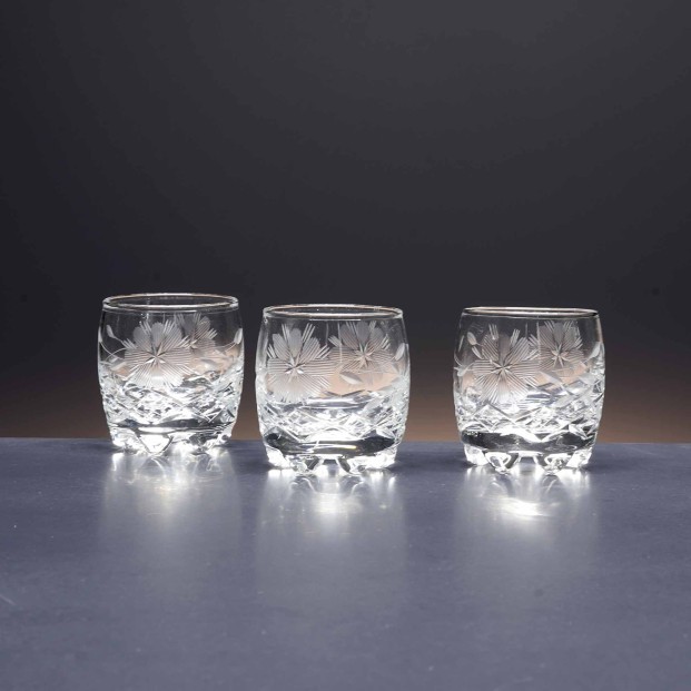 Juego de 6 vasos de cristal para chupitos de licor o whisky - Colección GALAXIA - Talla 057.
