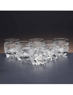 Juego de 6 vasos de cristal para chupitos de licor o whisky - Colección GALAXIA - Talla 115.
