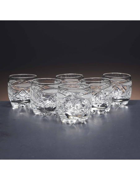 Juego de 6 vasos de cristal para chupitos de licor o whisky - Colección GALAXIA - Talla 115.