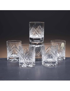 Juego de 6 vasos de cristal para chupitos de licor o whisky - Colección 25089 - Talla 090.