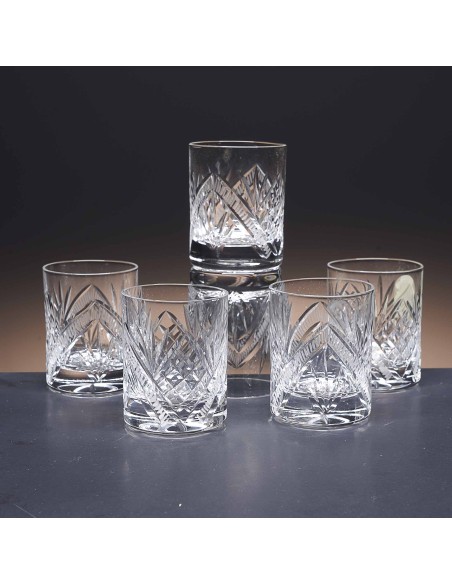 Juego de 6 vasos de cristal para chupitos de licor o whisky - Colección 25089 - Talla 090.