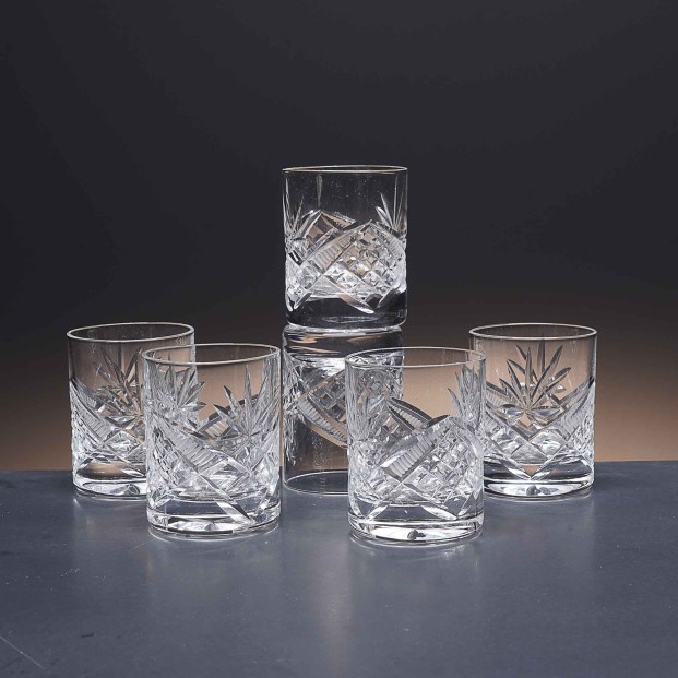 Juego de 6 vasos de cristal para chupitos de licor o whisky - Colección 25089 - Talla 105.