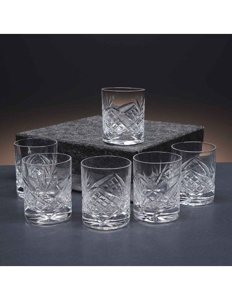 Juego de 6 vasos de cristal para chupitos de licor o whisky - Colección 25089 - Talla 105.
