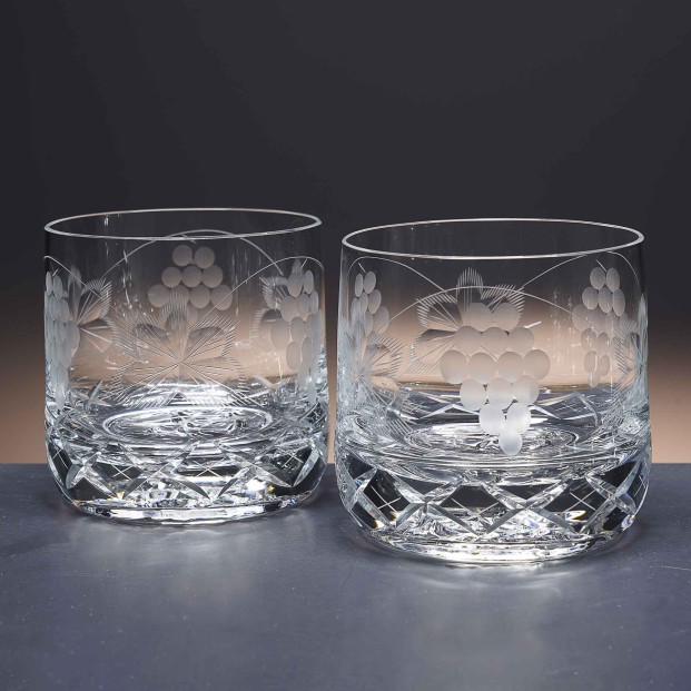 Juego de 6 vasos bajos de cristal para whisky o agua - Colección 3030 - Talla 066.