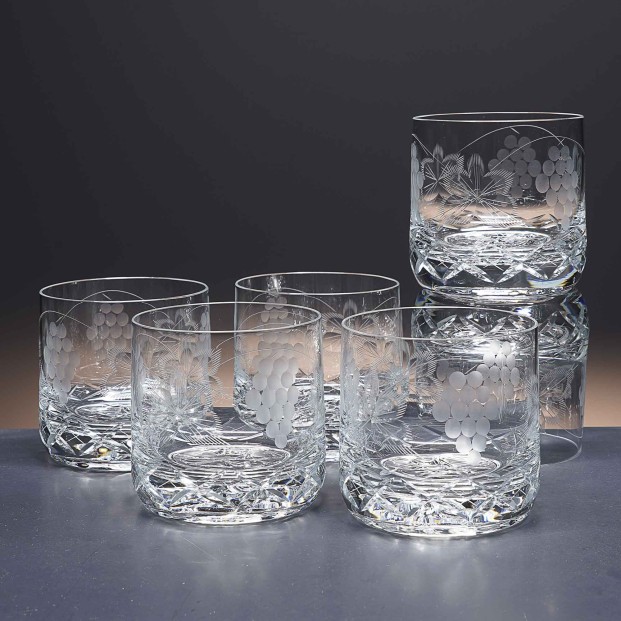 Juego de 6 vasos bajos de cristal para whisky o agua - Colección 3030 - Talla 066.