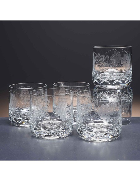 Juego de 6 vasos bajos de cristal para whisky o agua - Colección 3030 - Talla 066.