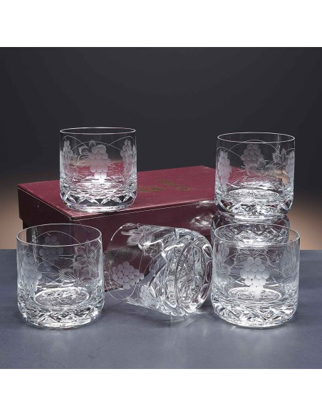 Juego de 6 vasos bajos de cristal para whisky o agua - Colección 3030 - Talla 066.