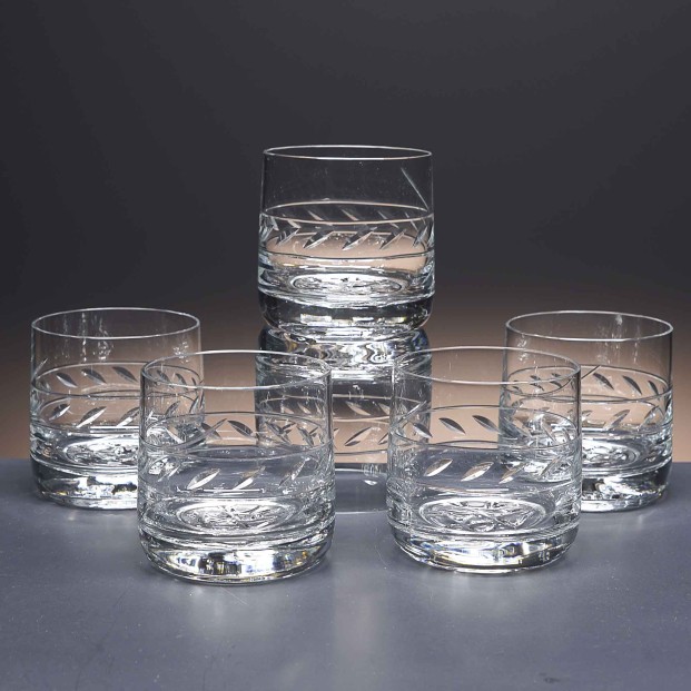 Juego de 6 vasos bajos de cristal para whisky o agua - Colección 3030 - Talla 424.
