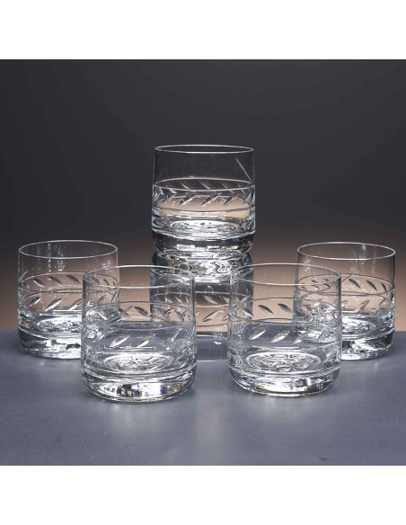 Juego de 6 vasos bajos de cristal para whisky o agua - Colección 3030 - Talla 424.