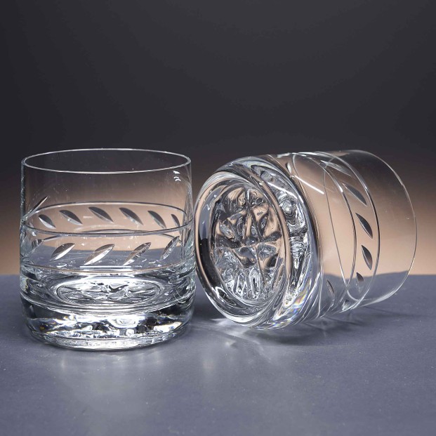 Juego de 6 vasos bajos de cristal para whisky o agua - Colección 3030 - Talla 424.