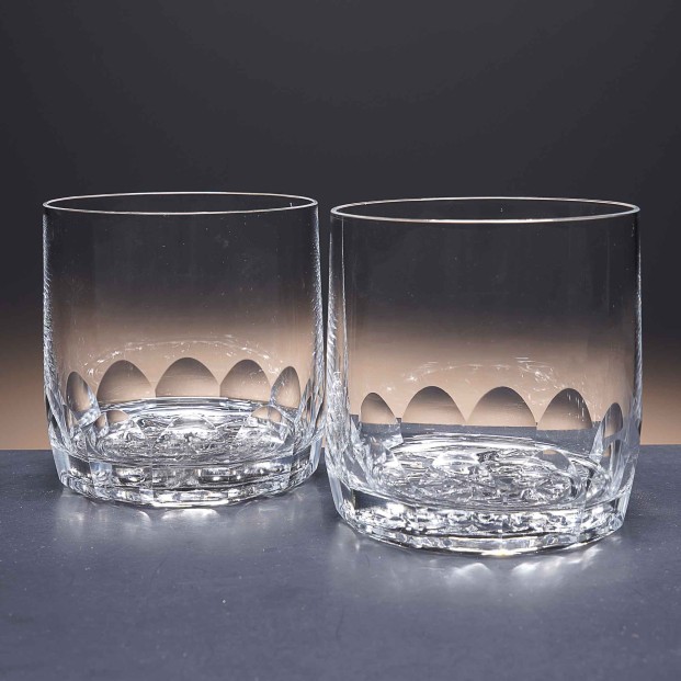 Juego de 6 vasos bajos de cristal para whisky o agua - Colección 3030 - Talla 99A.
