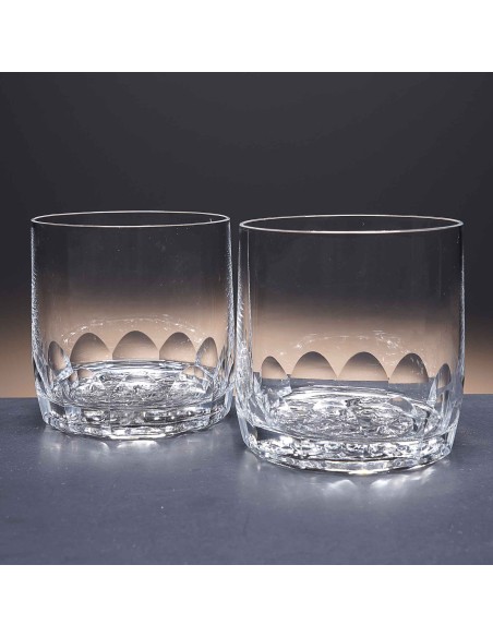 Juego de 6 vasos bajos de cristal para whisky o agua - Colección 3030 - Talla 99A.