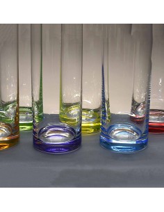 Juego de 6 vasos altos de cristal para whisky o agua - 6 colores - Colección CLASSIC. 2