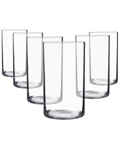Juego de 6 vasos bajos de cristal para whisky o agua - Colección PUB.