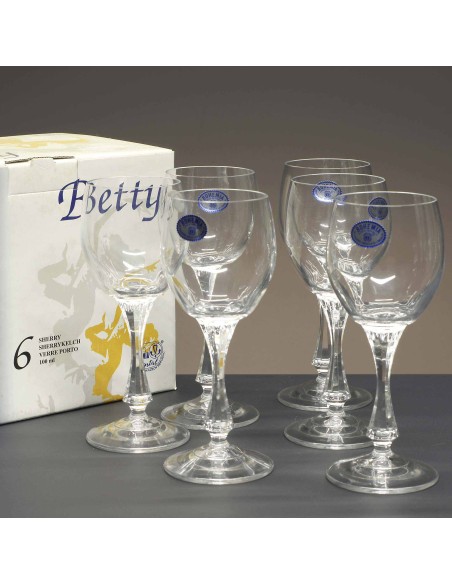 Juego de 6 copas de cristal para licor - Colección BETTY.