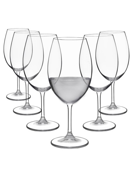 Juego de 6 copas de cristal para vino o agua - Colección CRISTALLIN.