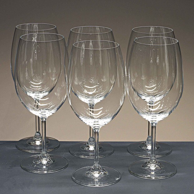 Juego de 6 copas de cristal para vino o agua - Colección CRISTALLIN.