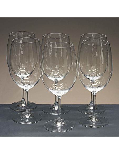 Juego de 6 copas de cristal para vino o agua - Colección CRISTALLIN.