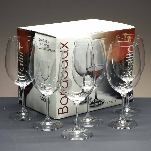 Juego de 6 copas de cristal para vino o agua - Colección CRISTALLIN.