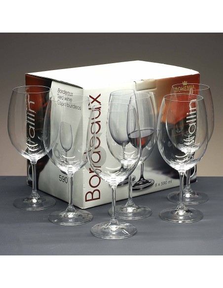 Juego de 6 copas de cristal para vino o agua - Colección CRISTALLIN.