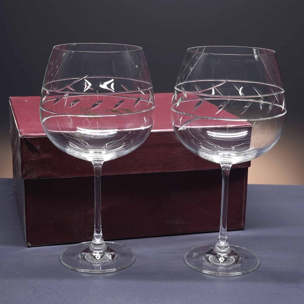 Juego de 2 copas de cristal para vino o agua - Colección 3276-GRAN BORGOÑA - Talla 424.