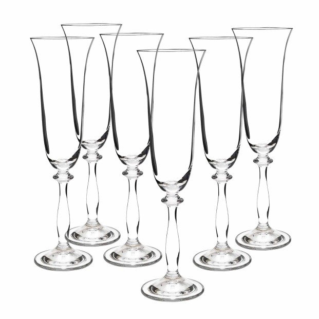 Juego de 18 copas de cristal para champán - Colección ANGELA.