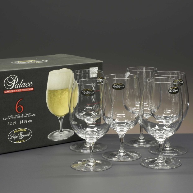 Juego de 6 copas de cristal para cerveza - Colección PALACE.
